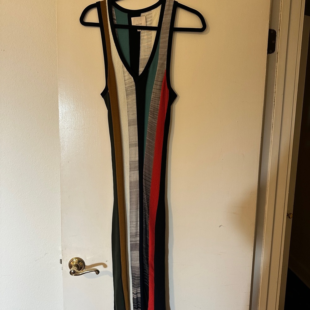 Cinq à Sept Colorful Striped Maxi Dress